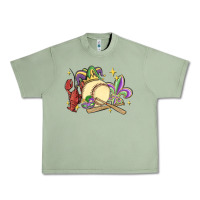 Oil Green mardi gras baseball Urban Heavy Tee - MaliasSmallBusiness