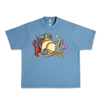 Pebble Blue mardi gras baseball Urban Heavy Tee - MaliasSmallBusiness