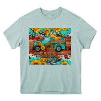 Western Farm Life Truck Sunflowers  Mousepad Heavy Core Tee | Teevron