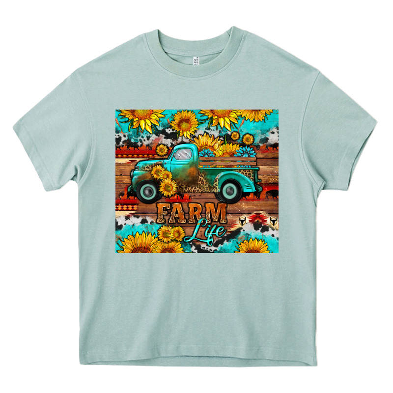 Western Farm Life Truck Sunflowers  Mousepad Heavy Core Tee by HRA Design Shop | Teevron