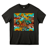Asphalt western farm life truck sunflowers  mousepad Heavy Core Tee - HRA Design Shop