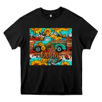 Black western farm life truck sunflowers  mousepad Heavy Core Tee - HRA Design Shop