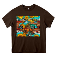 Chocolate Brown western farm life truck sunflowers  mousepad Heavy Core Tee - HRA Design Shop