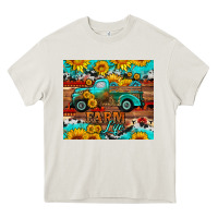 Cream western farm life truck sunflowers  mousepad Heavy Core Tee - HRA Design Shop