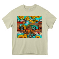 Mossy western farm life truck sunflowers  mousepad Heavy Core Tee - HRA Design Shop