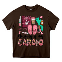 Chocolate Brown nursing is my cardio Heavy Core Tee - BarkalooDesign