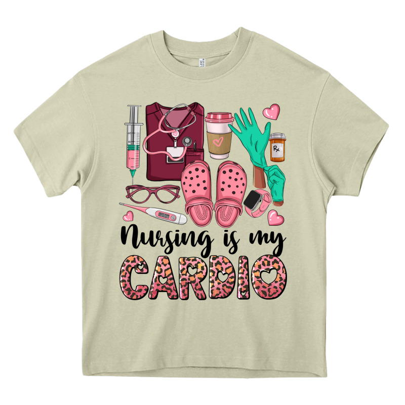 Nursing Is My Cardio Heavy Core Tee by BarkalooDesign | Teevron