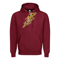 Burgundy Sunflower and Skull Lightning Zipper Hoodie - Bettercallsaul