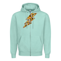 Seafoam Sunflower and Skull Lightning Zipper Hoodie - Bettercallsaul