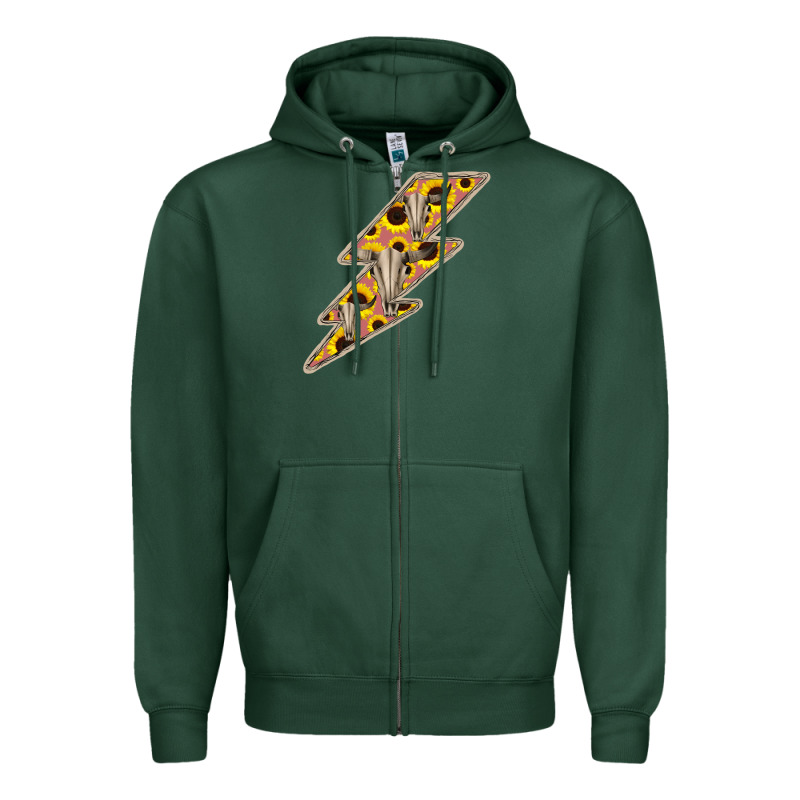 Sunflower And Skull Lightning Zipper Hoodie by Bettercallsaul | Teevron