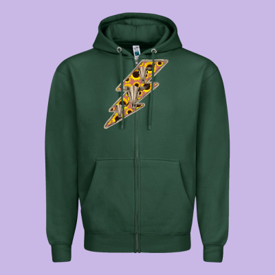 Sunflower And Skull Lightning Zipper Hoodie Designed By Bettercallsaul