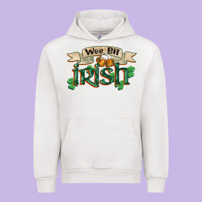 Wee Bit Irish St Patricks Day Urban Hoodie Designed By Fadigitalartstudio