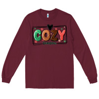 Burgundy cozy season Long Sleeve Tee - MaliasSmallBusiness