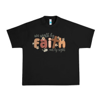 Black we walk by faith not by sight Urban Heavy Tee - MaliasSmallBusiness