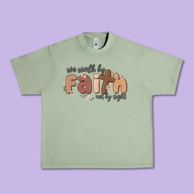 We Walk By Faith Not By Sight Urban Heavy Tee Designed By Maliassmallbusiness