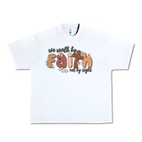 White we walk by faith not by sight Urban Heavy Tee - MaliasSmallBusiness