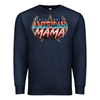 Navy American mama 4th of july Premium Sweatshirt - HowdyJamesFarm