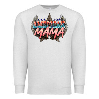 Oatmeal Heather American mama 4th of july Premium Sweatshirt - HowdyJamesFarm