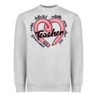 Heather Grey valentine's day pencil heart teacher quotes Heavyweight Sweatshirt - MaliasSmallBusiness