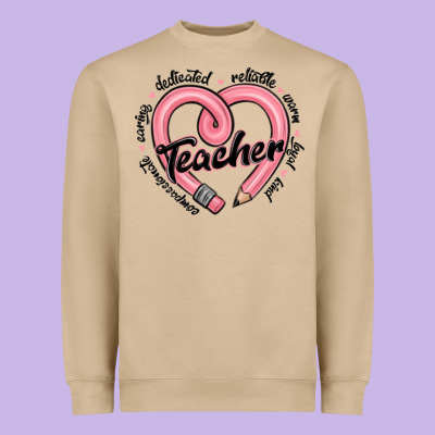 Valentine's Day Pencil Heart Teacher Quotes Heavyweight Sweatshirt Designed By Maliassmallbusiness
