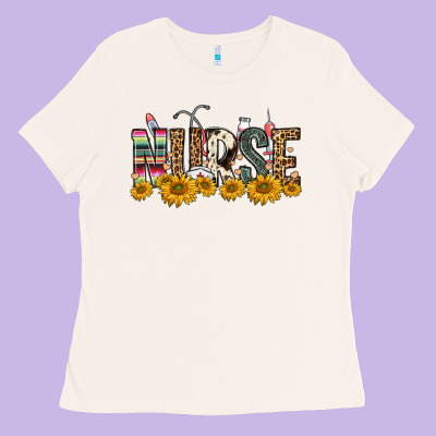 Nurse Sunflower Ladies Tee Designed By Fadigitalartstudio