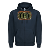 Navy Camouflage Patterned Mini Tried Zipper Hoodie - Bettercallsaul