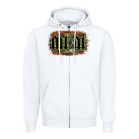 White Camouflage Patterned Mini Tried Zipper Hoodie - Bettercallsaul
