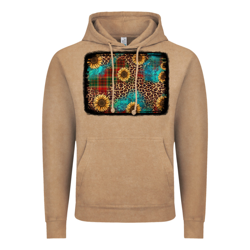 Christmas Sunflowers And Buffalo Plaid Background Vintage Hoodie by Jasminsmagicworld | Teevron