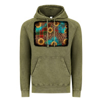 Vintage Olive christmas sunflowers and buffalo plaid background Vintage Hoodie - Jasminsmagicworld