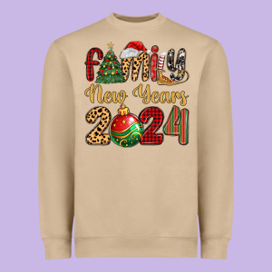Family New Years 2024 Heavyweight Sweatshirt Designed By Maliassmallbusiness