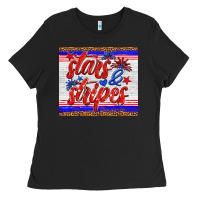 Black stars and stripes tumbler Ladies Tee - HRA Design Shop