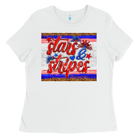 White stars and stripes tumbler Ladies Tee - HRA Design Shop