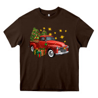 Chocolate Brown christmas truck Heavy Core Tee - FaDigitalArtStudio