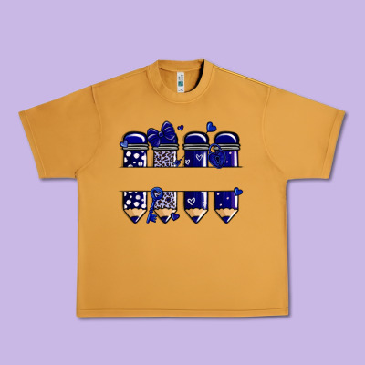 Valentine's Day School Pencils Navy Blue Urban Heavy Tee Designed By Maliassmallbusiness
