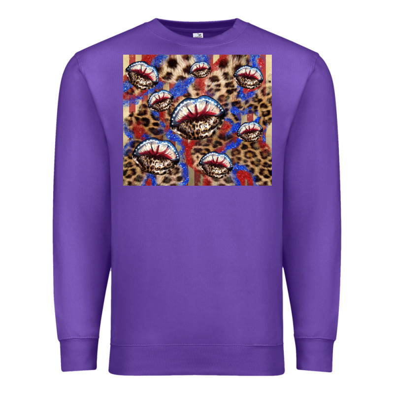 American Flag Lips Leopard  Tumbler Premium Sweatshirt by HowdyJamesFarm | Teevron