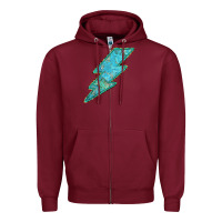 Burgundy Turquoise Lightning Zipper Hoodie - Bettercallsaul