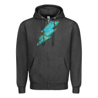 Charcoal Heather Turquoise Lightning Zipper Hoodie - Bettercallsaul