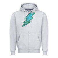Heather Grey Turquoise Lightning Zipper Hoodie - Bettercallsaul