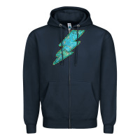 Navy Turquoise Lightning Zipper Hoodie - Bettercallsaul