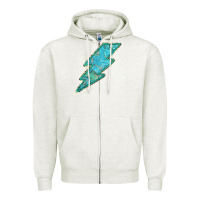 Oatmeal Heather Turquoise Lightning Zipper Hoodie - Bettercallsaul