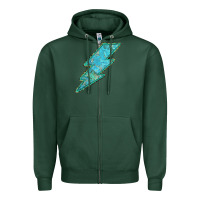 Sports Green Turquoise Lightning Zipper Hoodie - Bettercallsaul