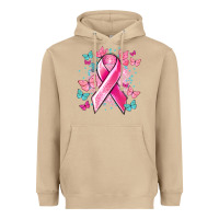 Mushroom Breast Cancer ribbon Cancer Awareness Heavyweight Hoodie - HowdyJamesFarm