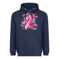 Navy Breast Cancer ribbon Cancer Awareness Heavyweight Hoodie - HowdyJamesFarm