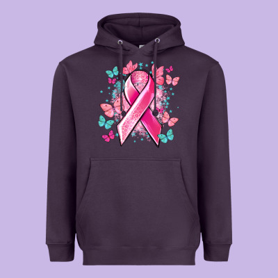Breast Cancer Ribbon Cancer Awareness Heavyweight Hoodie Designed By Howdyjamesfarm