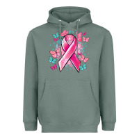 Sage Breast Cancer ribbon Cancer Awareness Heavyweight Hoodie - HowdyJamesFarm