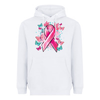 White Breast Cancer ribbon Cancer Awareness Heavyweight Hoodie - HowdyJamesFarm