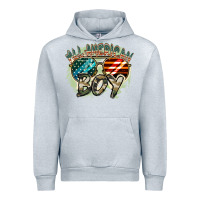 Heather Grey All American boy 4th of july Urban Hoodie - FaDigitalArtStudio
