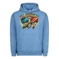 Pigment Pebble Blue All American boy 4th of july Urban Hoodie - FaDigitalArtStudio