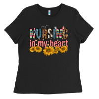 Black nursing in my heart Ladies Tee - FaDigitalArtStudio