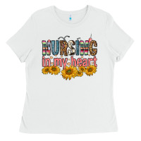 White nursing in my heart Ladies Tee - FaDigitalArtStudio